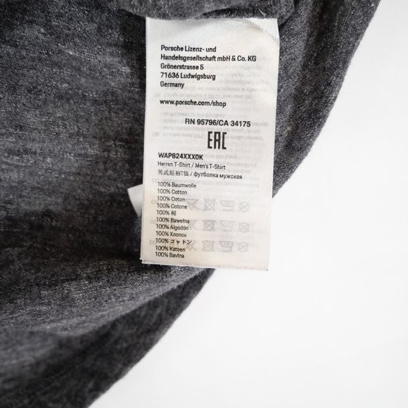 Porsche Shirt Mens Turbo 911 Gray Embossed Logo Official Size XS - Picture 10 of 13